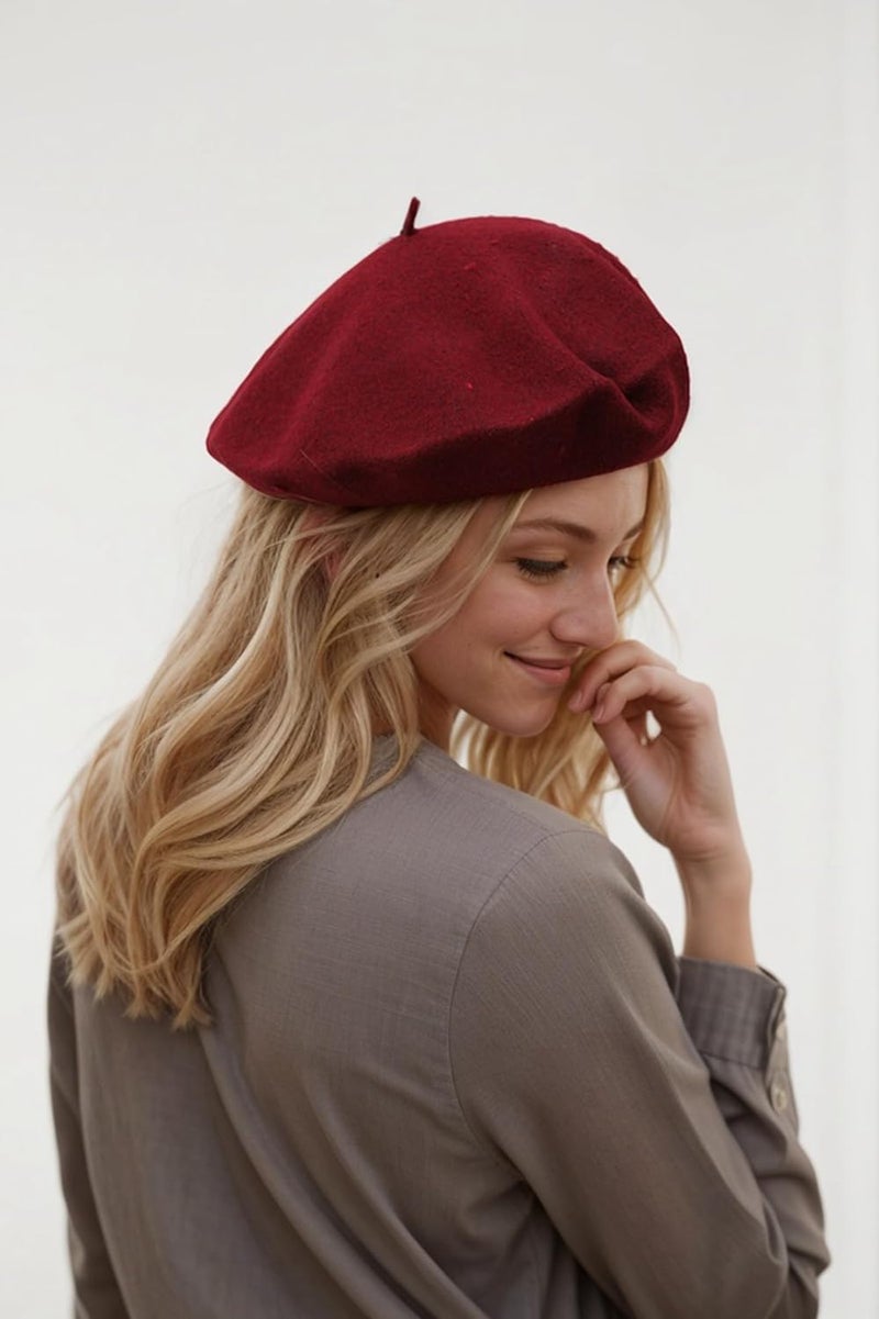 EGANO Women's ​​Beret Hats​​ - French Wool Blend Winter Cap, 70% Wool All-Season Soft ​​Beret Hats for Women​​ (Multi-Color)​ - Image 3